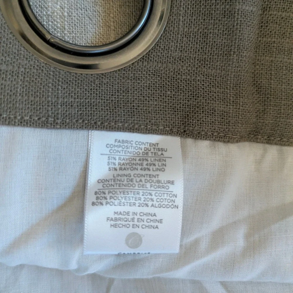 Unbranded‎ Curtain Panel PAIR Beige Linen Blend Grommet Top Quiet Luxury